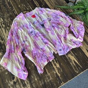 💫 Erfurt Tucher - Floral Pleated Kimono Shawl Jacket – One Size